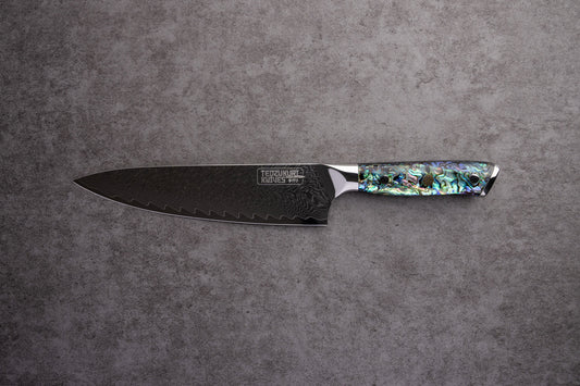 Awabi 67 Layer Japanese Damascus with Abalone + Acrylic - Individual Knives