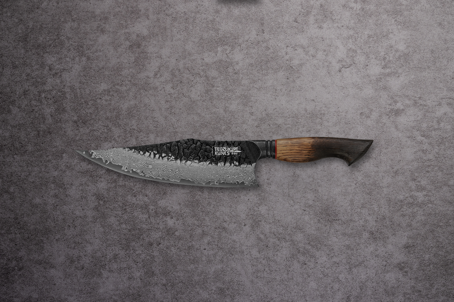 Yaki-Nara 216mm 67 Layer Japanese Damascus with Burnt Oak Chef Knife