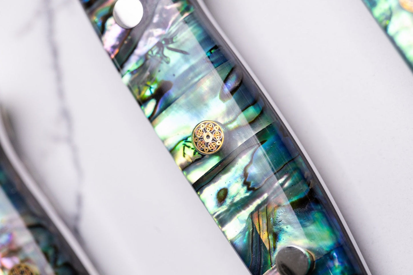 Awabi 67 Layer Japanese Damascus with Abalone + Acrylic - Individual Knives