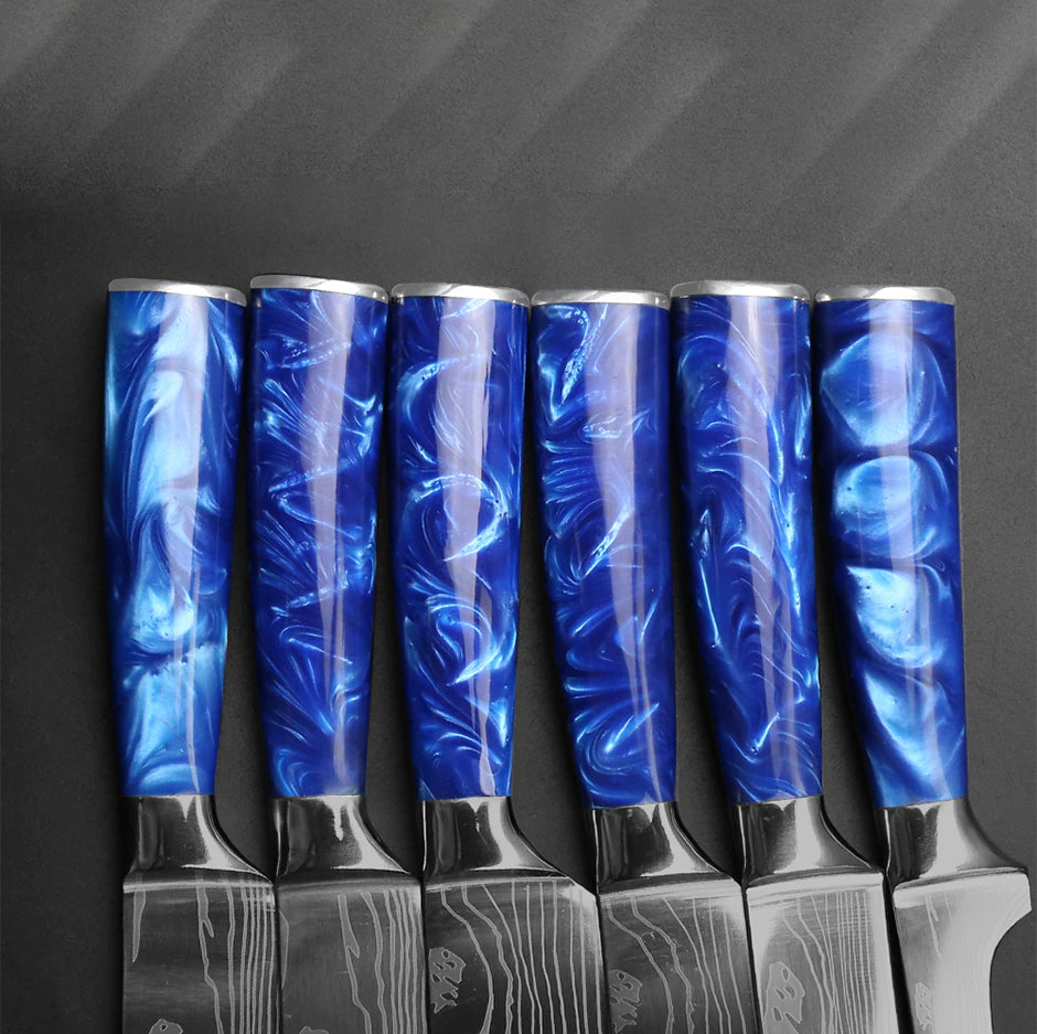 Epokishi High Carbon Stainless Steel with Blue Acrylic - Steak Knives