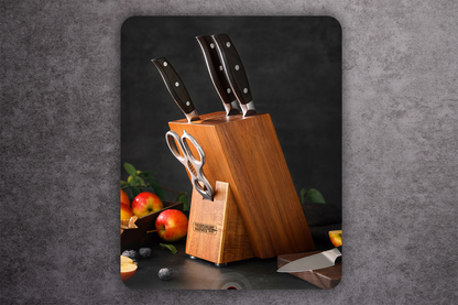 6 Slot Acacia Wood Angled Knife Block