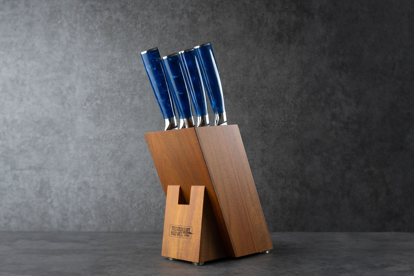 6 Slot Acacia Wood Angled Knife Block