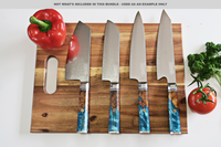 Kaigan Japanese Damascus Knife Set (9-Piece)