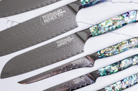 EOFY Awabi 5 Piece Damascus Knife Block Set