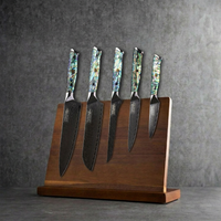 EOFY Awabi 5 Piece Damascus Knife Block Set