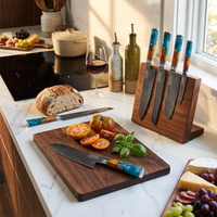 EOFY Kaigan 5 Piece Damascus Knife Block Set