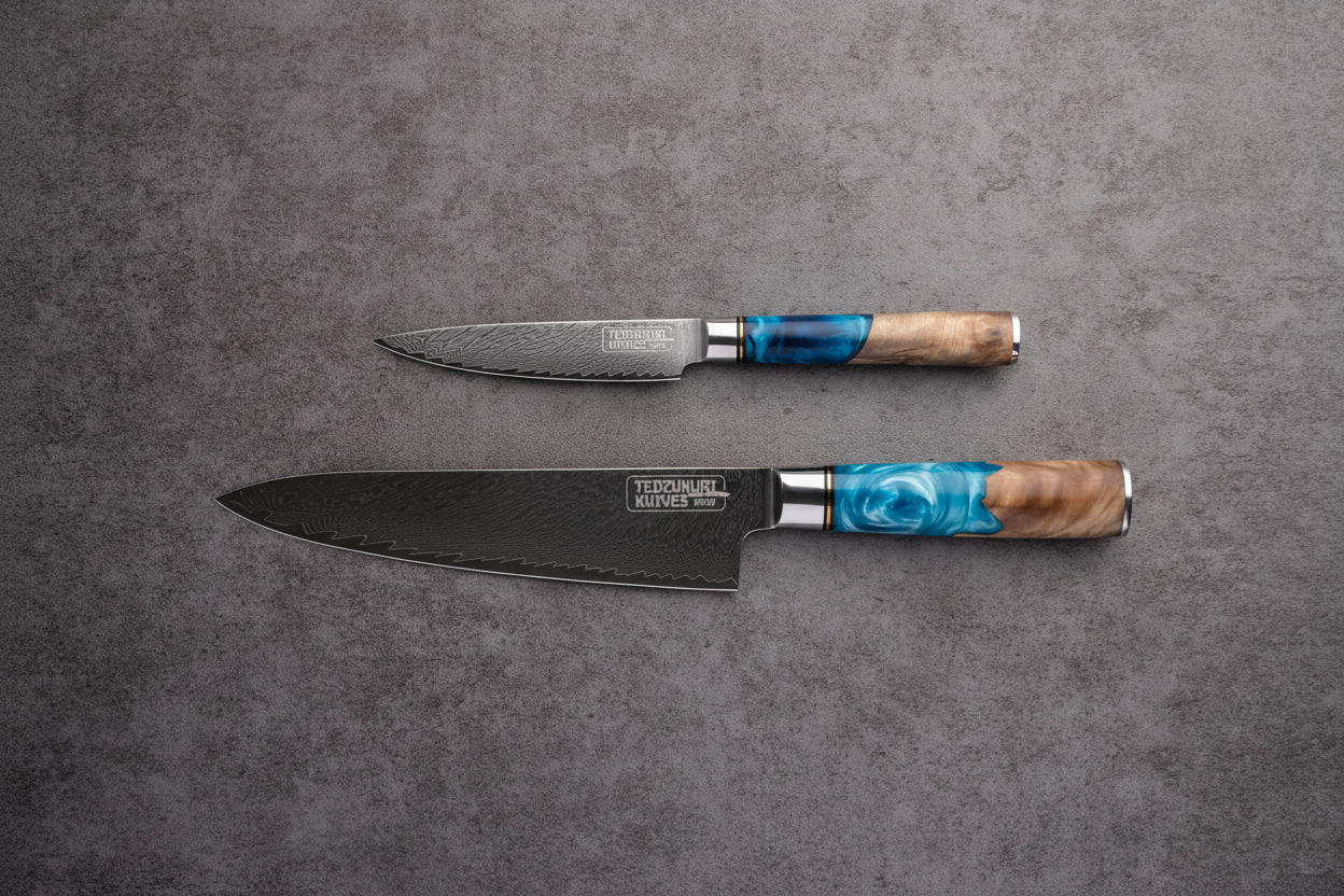 Enkei Japanese Damascus Knife Set (2-Piece)