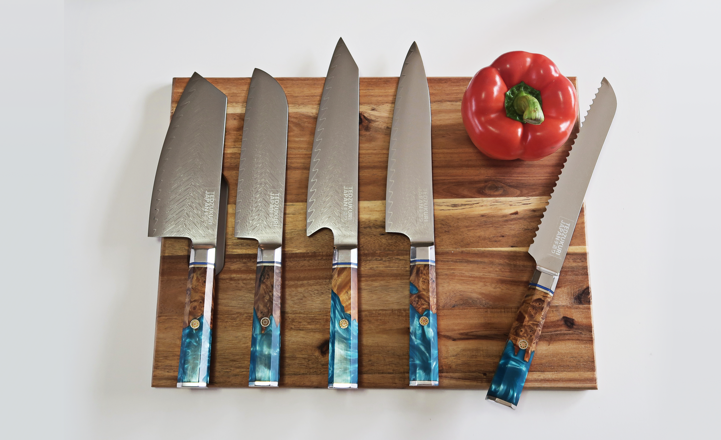 Japanese Damascus Steel Kitchen Knife Set